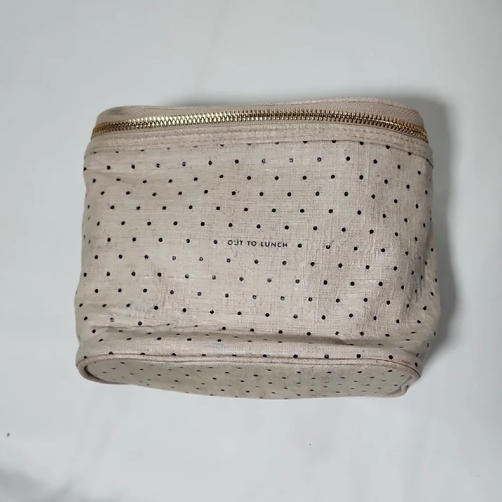 Kate Spade Beige Polka Dot Cosmetic Case
